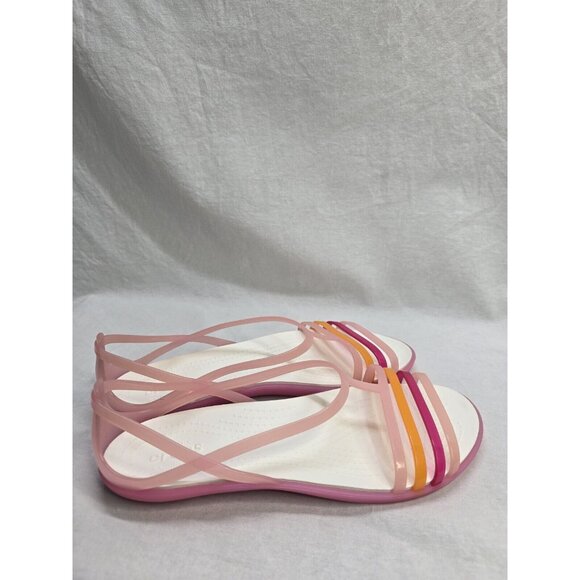 Crocs Isabella Huarache Iconic Slip On Sandals Jelly Rainbow Colorful Women’s 9 - Picture 3 of 6